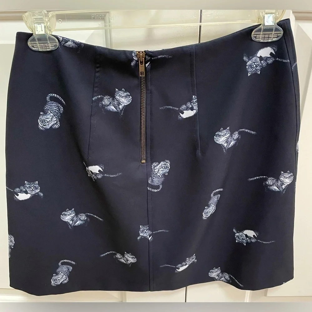 Disney Alice Through The Looking Glass Cheshire Cat Zip Up Slash Pockets Skirt